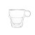 CJ 2 XICARAS P/CAFE EMPILHAVEL DUPLA PAREDE BOROS 90ml WOLFF - Imagem 2