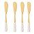 CJ 4 ESPATULAS ACO INOX DOURADO C/CABO CERAMICA BRANCO WOLFF - Imagem 1