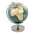 GLOBO TERRESTRE DECORATIVO METAL DOURADO/VERDE 12X12X20CM - Imagem 1