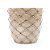 CACHEPOT DECORATIVO EM CERAMICA CIRCULAR BEGE TRANCADO 9,5CM - Imagem 1