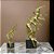 ESCULTURA DECOR POLIRESINA PASSAROS DOURADO 33,5X17,5X9,3cm - Imagem 2