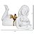ESCULTURA DECOR POLIRESINA MENINA BRANCO DOURADO 8X14X8cm - Imagem 3