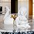 ESCULTURA DECOR POLIRESINA MENINA BRANCO DOURADO 8X14X8cm - Imagem 2