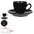 XICARA CAFE C/PIRES CERAMICA 100ml 6,4X12cm PRETO FLORARTE - Imagem 3