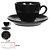 XICARA CHA C/PIRES CERAMICA 220ml 7,4X12cm PRETO FLORARTE - Imagem 3