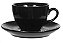 XICARA CHA C/PIRES CERAMICA 220ml 7,4X12cm PRETO FLORARTE - Imagem 1