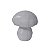 ESCULTURA DECORATIVA COGUMELO EM VIDRO BRANCO 17.3CM - Imagem 1