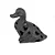 ESCULTURA DECORATIVA PATO EM FERRO PRETO 16CM - Imagem 1