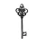 PECA DECORATIVA CHAVE ANTIGA EM FERRO PRETO 19,8CM - Imagem 1