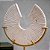 ESCULTURA ABSTRATA DECOR EM MARMORE BEGE E DOURADO 30,5cm - Imagem 3