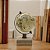 GLOBO TERRESTRE DECORATIVO METAL E MADEIRA MARROM/BEGE 19cm - Imagem 2