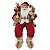 PAPAI NOEL NATAL SENTADO VERMELHO E MARROM 60CM FLORARTE - Imagem 1