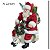 ESCULTURA PAPAI NOEL EM RESINA C/ LAMBRETA 25CM FLORARTE - Imagem 3