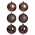 BOLAS NATALINAS MARROM NO TUBO MISTAS C/6 UND 8CM FLORARTE - Imagem 1