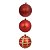BOLA DECORADA NATAL NO PVC C/6 UND VERMELHO 8CM FLORARTE - Imagem 1