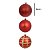 BOLA DECORADA NATAL NO PVC C/6 UND VERMELHO 8CM FLORARTE - Imagem 3