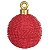 BOLA RESINA NATAL VERMELHO 1PÇ 18X14X14CM 1PÇ FLORARTE - Imagem 1