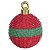 BOLA NATALINA EM RESINA VERMELHO E VERDE 1PÇ 18X14X14CM - Imagem 1