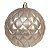 BOLA DECORADA NATAL NO PVC CHAMPANHE C/3 UND 10CM FLORARTE - Imagem 2