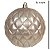BOLA DECORADA NATAL NO PVC CHAMPANHE C/3 UND 10CM FLORARTE - Imagem 4