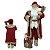 PAPAI NOEL NATAL EM PE VERMELHO E MARROM 1,2M FLORARTE - Imagem 4
