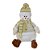 BONECO DE NEVE SENTADO DECORATIVO EM POLIESTER DOURADO E BRANCO - Imagem 1