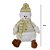 BONECO DE NEVE SENTADO DECORATIVO EM POLIESTER DOURADO E BRANCO - Imagem 3