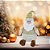 PAPAI NOEL DECORATIVO EM POLIESTER DOURADO E BRANCO 27cm - Imagem 3