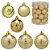 CONJ 26 BOLAS NATALINAS SORTIDAS DOURADO -6CM - Imagem 1
