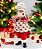 ESCULTURA PAPAI NOEL COZINHEIRO COM BOLO E AVENTAL 28CM - Imagem 2