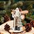ESCULTURA PAPAI NOEL COM CAJADO DE RENA E ARVORE NEVADA 50CM - Imagem 2
