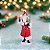ESCULTURA PAPAI NOEL COM CRIANCA E CHOCALHO 30,5CM - Imagem 2
