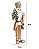 ESCULTURA QUEBRA NOZES NATAL COM ROUPA DOURADA E ARVORE 26CM - Imagem 3