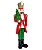 ESCULTURA QUEBRA NOZES NATAL COM ROUPA VERDE E ARVORE 26CM - Imagem 1