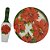 PRATO PARA BOLO EM VIDRO COM ESPATULA FLORES POINSENTIA 30CM - Imagem 1