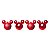JOGO 4 BOLAS LISA E GLITTER VERMELHO MICKEY DISNEY 8CM - Imagem 1