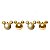 JOGO 4 BOLAS LISA E GLITTER DOURADO MICKEY DISNEY 8CM - Imagem 1