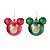 CJ 02 BOLAS MICKEY NATALINA C/GLITTER VERM VERDE 10CM DISNEY - Imagem 1