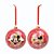 JG 2 BOLAS NATALINAS MICKEY E MINNIE COM BENGALA 12CM DISNEY - Imagem 1