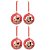 JG 4 BOLAS NATALINAS MICKEY E MINNIE COM BENGALA 8CM DISNEY - Imagem 1