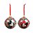 JOGO 2 BOLAS NATALINAS MICKEY E MINNIE XADREZ 10CM DISNEY - Imagem 1