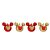 JG 4 BOLAS NATALINAS MICKEY C\ GLITTER VERM E OURO 8CM DISNEY - Imagem 1
