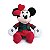 PELUCIA NATALINA MINNIE COM ROUPA XADREZ E LACO 51CM DISNEY - Imagem 1