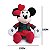 PELUCIA NATALINA MINNIE COM ROUPA XADREZ E LACO 32CM DISNEY - Imagem 3