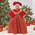 MAMAE NOEL DECOR COM ROUPA VERMELHA E DOURADA COM TOUCA 42CM - Imagem 2
