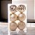 JG 6 BOLAS NATALINAS C\GLITTER TEXTURIZADA ONDAS NUDE 8CM - Imagem 2