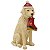 ESCULTURA CACHORRO CREME DECOR NATALINO C BOTA E GORRO 15CM - Imagem 1