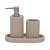 KIT EM POLIRESINA PARA BANHEIRO GEOMETRICO 3 PCS BEGE MART - Imagem 1