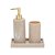 KIT POLIRESINA PARA BANHEIRO 3 PCS OFF WHITE E DOURADO MART - Imagem 1