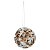 BOLA NATALINA DECOR ARAMADA MARROM E BRAN 10CM FLORARTE 1un - Imagem 1